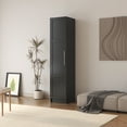 thumbnail image 2 of Tall Modern Stackable Wall Mounted Storage Cabinet with Movable Shelves and Doors,Wooden Wall Mounted Storage Cabinet for Bedroom, Living Room, Kitchen, Laundry Room, Bathroom and Garage, Black, 2 of 7