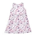 thumbnail image 3 of Girls Dress Pink Pumpkin Bow Sleeveless Dress for Girls Hem A-Line Casual Sundress, 3 of 7