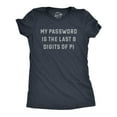 thumbnail image 1 of Womens My Password Is The Last Eight Digits Of Pi T Shirt Funny Nerdy Math Joke Tee for Ladies (Heather Navy - PASSWORD) - S, 1 of 3