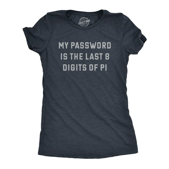 Womens My Password Is The Last Eight Digits Of Pi T Shirt Funny Nerdy Math Joke Tee for Ladies Womens Graphic Tees