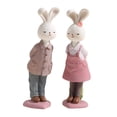 thumbnail image 4 of Tnarru 2 Pieces Easter Couple Rabbit Figurines Animal Sculpture Easter Gift Resin Rabbit Statue for Farmhouse Balcony Bookshelf Lawn B, 4 of 8