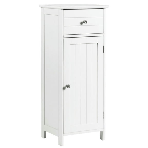Spaco Wooden Bathroom Floor Storage Cabinet with Drawer and Shelf, Bathroom Storage Cabinet for Entryway Storage, Home Office Furniture