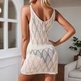 thumbnail image 4 of Afdoent Womens Dresses Sleeveless Solid Color Knitted Beach Dress With Hollow Out Design Bikini Cover Up Sun Casual Summer Dress Beach Vacation Clothes, 4 of 6