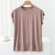 thumbnail image 1 of Karight Womens Cotton T Shirts Soft Comfy Round Neck Cap Sleeve Shirts Summer Casual Loose Fit Lounge Tops Plain Basic Tees, 1 of 9