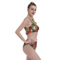 thumbnail image 4 of Daiia Begetable printed 2 piece Swimsuit Bikinis for Women High Waisted Racerback Bathing Suits Summer Tummy Control Scoop Neck Swimwear-Small, 4 of 8