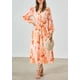 thumbnail image 5 of Vestido Midi Floral PRETTYGARDEN Rojo con Escote en V y Manga Larga Talla S, 5 of 6