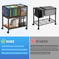 thumbnail image 6 of Mobile File Cabinet With Wheels Metal 2-Tier Under Desk Hanging Files Letter Size for Home Office 23.6" W x 14.6" D x 26.6" H, 6 of 9