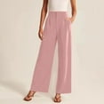 thumbnail image 2 of Women's Wide Leg High Waisted Dress Pants - Work/Business Casual, Flowy Trousers, Polyester/Spandex, Button Closure, Multiple Sizes, 2 of 6