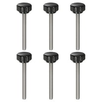 Uxcell 6 Pieces Knurled Clamping Knobs M6 x 55mm 304 Stainless Steel Threaded Stud 22mm Round Head Thumb Screws Black