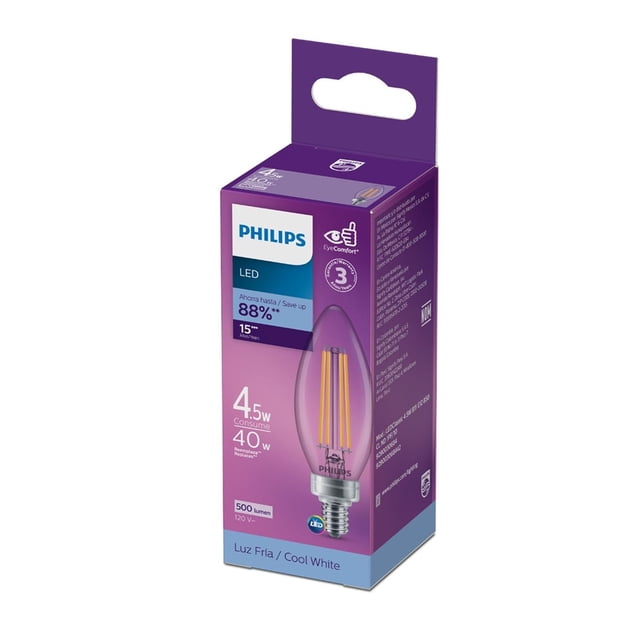 Foco Led Philips Filamento B11 Base E12 5000K