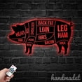 thumbnail image 4 of Handmadetneonsign Personalized Pig Pork Cuts Metal Wall Art LED Light, Custom Meat Butcher Metal, 4 of 5