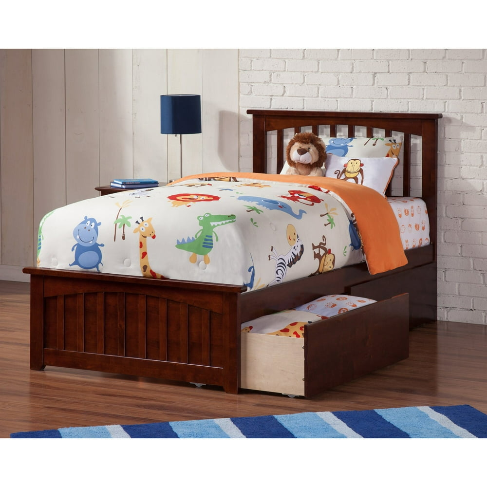 Mission Twin XL Platform Bed with Matching Foot Board with 2 Urban Bed