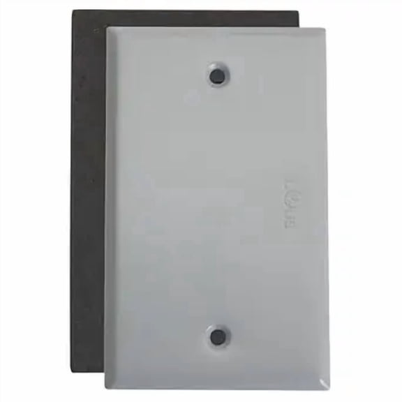 XGGYA Weatherproof Metallic Blank Device Cover, Gray, Single Gang, for Outdoor Residential, Commercial, Industrial and Wet Location Electrical Enclosures (Pack of 1)