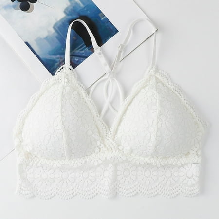 

Suokom Ladies Fashion Charming Comfortable Breathable No Steel Ring Sexy Lace Flowers Bra Woman Underwear
