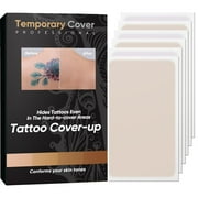 GINIHOMER Tattoo Cover Up, Skin Concealing Tape, Waterproof Tattoo Concealer Sticker, Concealing Flaws, Tattoo, Birthmarks, Bruise&Scar, Deep Color, 12Pcs