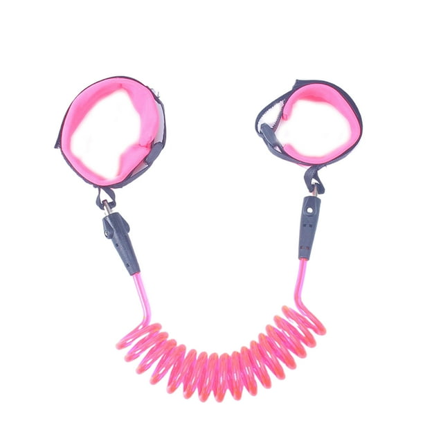 Methold Cuerda de tracción de seguridad para bebés de PU con buena resistencia de alambre de acero espesado y correa antipérdida 360 grados rosa 1.5 metros