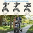 thumbnail image 6 of babyeap 2 in 1 Baby Stroller,Foldable Lightweight Carriage Reversible Bassinet Pram for Toddler,Travel Stroller with with Cup Holder,Gray, 6 of 10