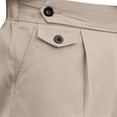 thumbnail image 5 of PNTUTB Men's Solid Color Pleated Drapey Button Fly Zipper Casual Straight Leg Versatile Dress Pants with Pockets, 5 of 6