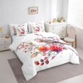 thumbnail image 3 of Feelyou Watercolor Birds Teen Bedding Comforter Set 7pcs, Spring Pink Flower King Bedding Sets, Rustic Animal Reversible Bed Sheets, Microfiber Bedroom Decor, 3 of 8