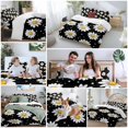 thumbnail image 5 of White Daisy Bedding Duvet Cover Set Queen Size 4 Pieces Flowers Black Background Modern Art Bedding Set with Zipper Closure, 1 Comforter Cover 90x92 Inches 1 Flat Sheet & 2 Pillow Cases, 5 of 7
