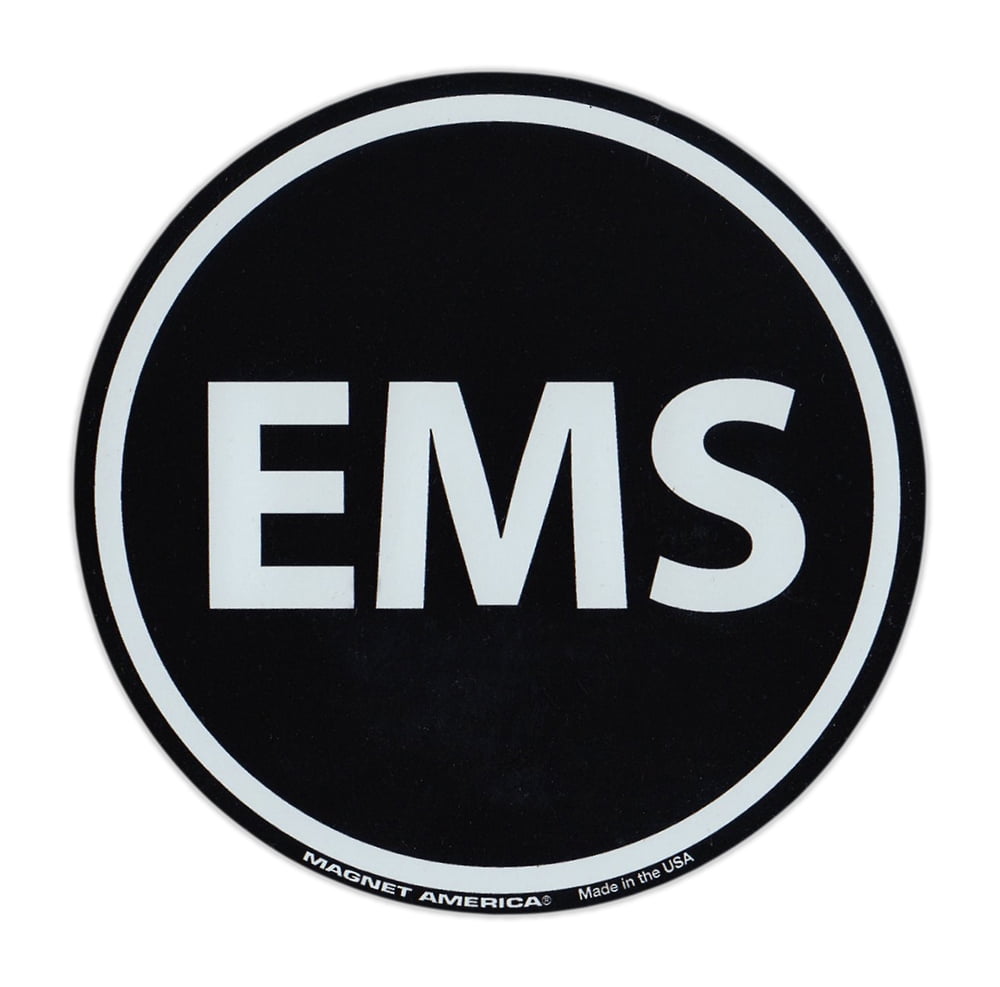 Magnetic Bumper Sticker - Black EMS (Emergency Medical Services ...