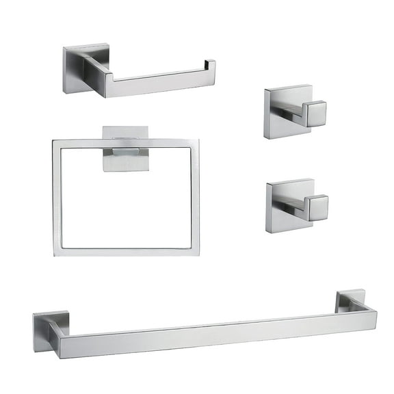 5 - Piece Bathroom Hardware Accessories Set Wall Mounted
