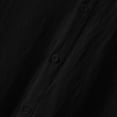 thumbnail image 2 of Krdevn Mens Shirts - Male Turndown Collar Casual Solid Half Sleeve Cotton Linen Shirt Button Shirt,Mens Fall Shirts,Color:Black,Size:XXL, 2 of 3