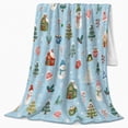 thumbnail image 2 of Whimsical Winter Village Snowman Holiday, Festive Holiday Scene, Warm Flannel Blanket for Living Room and Family Room, Art Lovers Christmas Gift, Festive Home Decor, 2 of 9