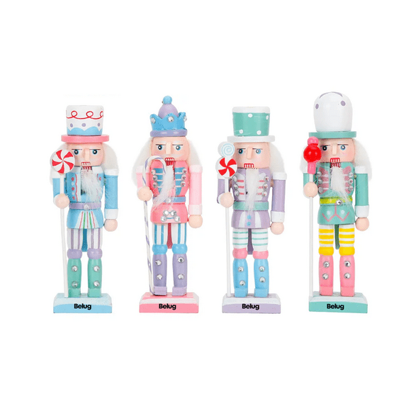 4 Piezas 12cm Cascanueces Belug Colgante Para Decoración Navideña Multicolor