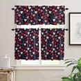 thumbnail image 2 of Romantic Love Heart Kitchen Curtains and Valances Set, Rod Pocket Curtains Tier Farmhouse Window Curtains 36 Inch Length, Valentines Day Multicolor 3 Piece Kitchen Curtains Set, 2 of 6