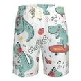 thumbnail image 6 of Disketp Men'S Swim Trunks Hawaiian Breathable Surf Beach Swimsuits Mesh Lining Beach Shorts With Pockets-Music Lover Dinosaur, 6 of 9