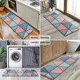 thumbnail image 6 of Pink and Blue Triangular Floral Boho Pattern Kitchen Rug Mat,Kitchen Runner Rugs Non Skid Washable,Decorative Kitchen Floor Mats for Kitchen,Sink,Laundry,17"x47.2", 6 of 7