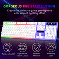 thumbnail image 5 of Wired Gaming Keyboard and Mouse -Rainbow LED Backlit USB Lighting Mechanical Feel Computer Keyboard Mouse Sets for Xbox One and 360 PC/Laptop Game White Color, 5 of 7
