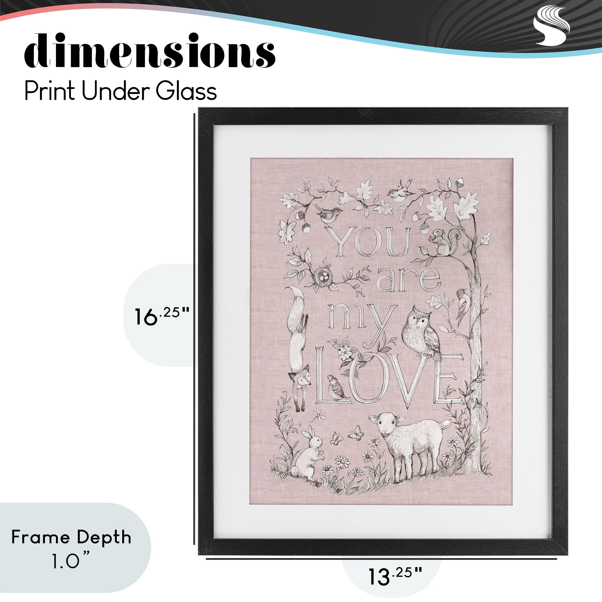 Stupell Industries You Are My Love Black Framed Print Under Glass, design by Susan Winget