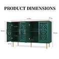 thumbnail image 7 of HLR 47.8" Accent Cabinet with 4 Doors, Vintage Hollow Carving Buffet Cabinet, Sideboards and Buffets with Storage, Credenza for Living Room, Kitchen, Dining Room, Entryway, Hallway, Green, 7 of 7