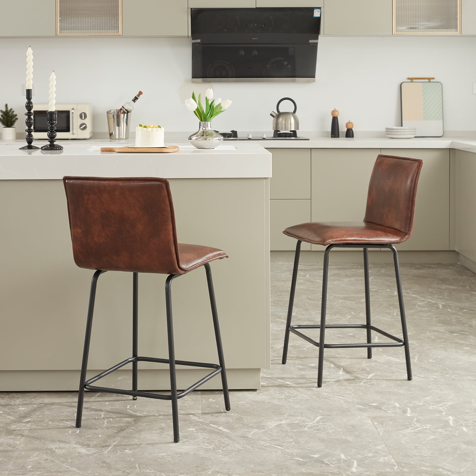 Duhome Elegant Lifestyle Counter Height Bar Stools Set of 2 with Back