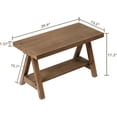 thumbnail image 2 of 30-Inch Solid Wood Farmhouse Entryway Bench, Rustic Storage Bench Seat for Indoors, Living Room, or Dining Room, Natural, 2 of 6