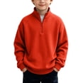 thumbnail image 2 of Bixock Toddler Boys Half Zip Sweatshirts Long Sleeve Tops Crew Neck Pullover Top Solid Color Casual Sweatshirt Warm Soft Breathable Daily Wear Boys Clothings, 2 of 7