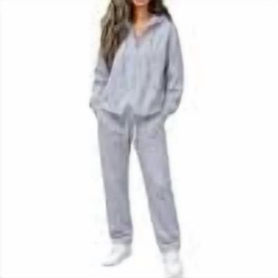 Hearthz Jogging Sets for Women 2 Piece Quarter Zip Hoodie Wide Leg Sweatpants Set Fall Winter Athletic Workout Oversized Womens Matching Sweatsuit Set Light Gray S