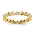 thumbnail image 1 of 14K Yellow Gold Ring Band Eternity Diamond Round Polished 1 2ct Bezel Set , Size 9, 1 of 4
