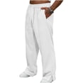 thumbnail image 6 of Men's Sweatpant Relaxed Wide Leg Open Hem Bottom Pants Elastic Waist Workout Pant with Pockets for Gym Running, 6 of 7