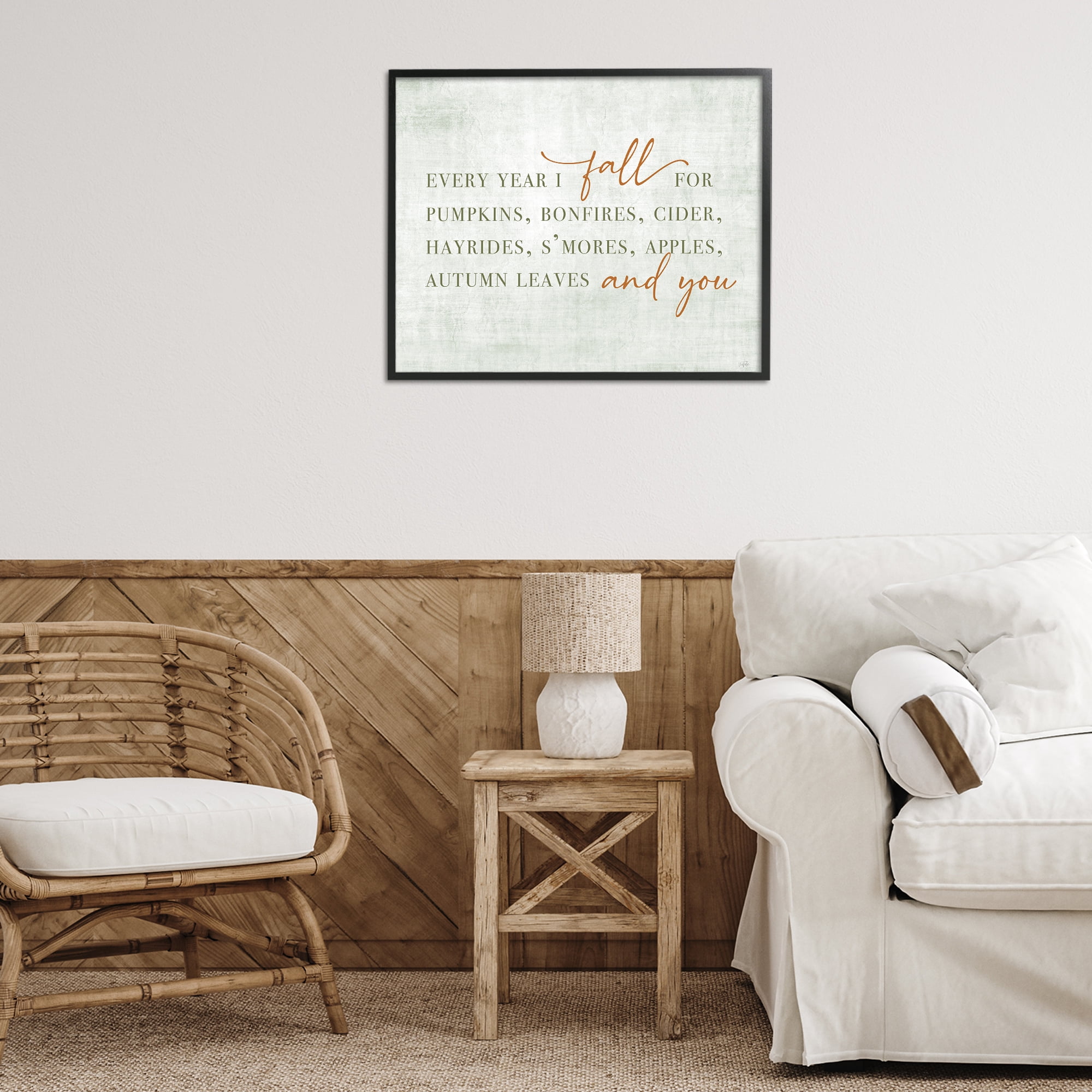 Stupell Industries Every Year Fall Phrase Typography Painting Black Framed Art Print Wall Art, 30 x 24