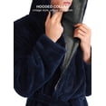thumbnail image 2 of Men's Hooded Fleece Plush Soft Shu Velveteen Robe Full Length Long Bathrobe, 2 of 6