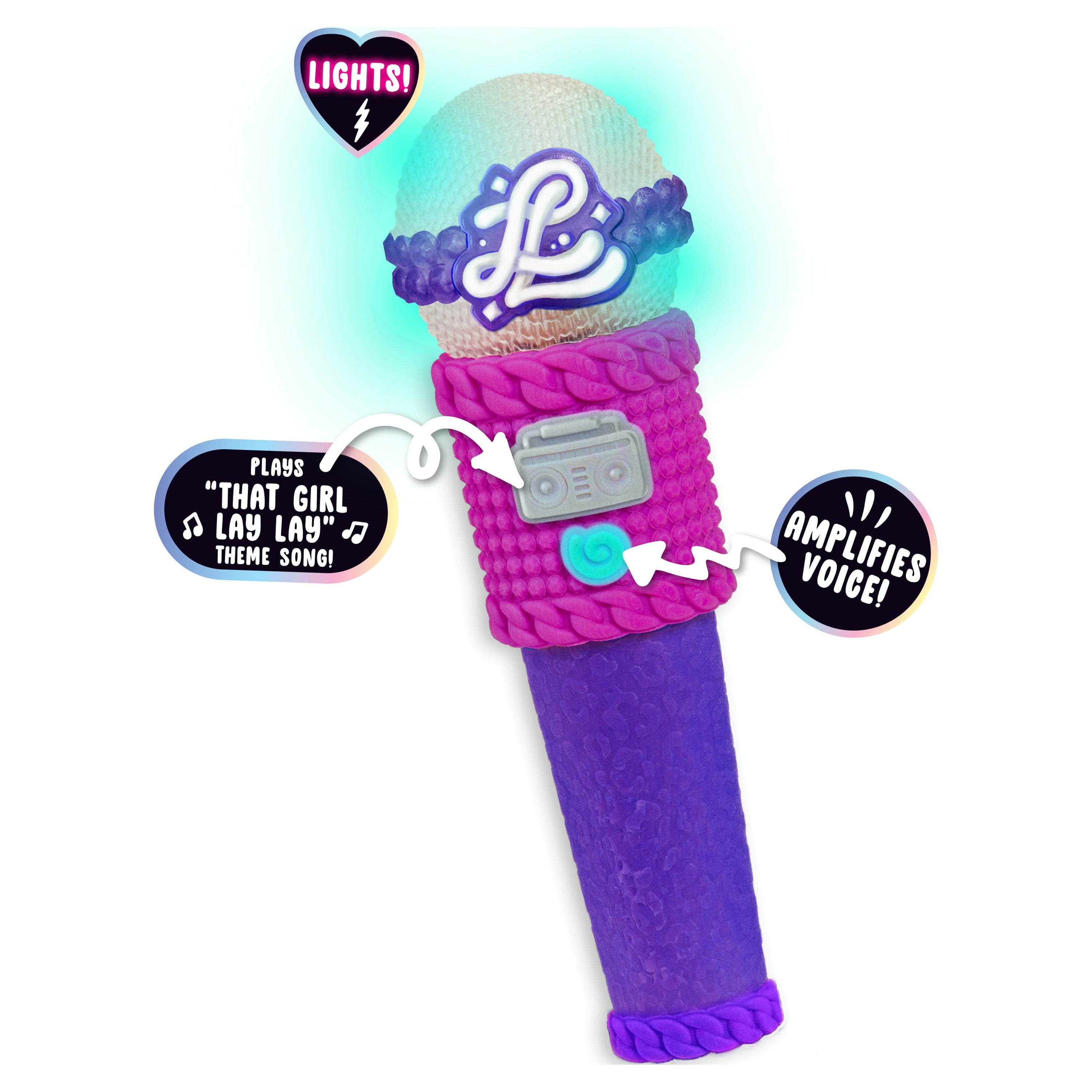 That Girl Lay Lay Musical Toy Microphone with Lights and Sounds,  Kids Toys for Ages 3 Up, Gifts and Presents