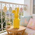 thumbnail image 3 of Easter Bunny Decorations Flocked Bunnies Figurine with Soft Velvet Texture, 16" Resin Rabbit Ornaments Spring Decor for Home Office Table Centerpiece Gift, 3 of 8