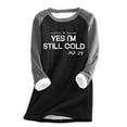 thumbnail image 3 of lcziwo Pullover Sweatshirts for Women Thick Fleece Lined Sweater Tops Letter Graphic Print Pullover Warm Winter Loungewear, Black, M, 3 of 6