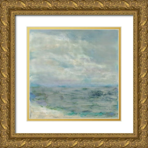 Shanti, Shima 26x26 Gold Ornate Wood Framed with Double Matting Museum Art Print Titled - Paradise Found