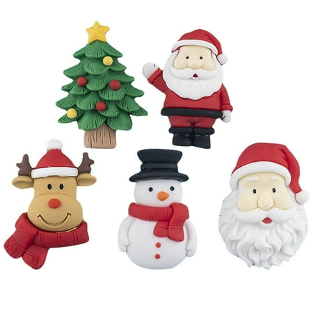 

NUOLUX 5Pcs Magnetic Christmas Charms Refrigerator Magnet Fridge Magnet Freezer Memo Xmas Decor