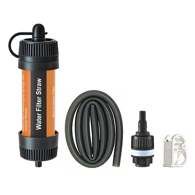 Mini Filtro Al Aire Libre Filtración Paja Purificador () Naranja