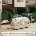 thumbnail image 5 of MIKIBAMA 70.8" Green Chenille U-Shaped Loveseat Sofa, 2-Seat Deep Seat Couch with Movable Ottomans for Living Room, Apartment, Office, 5 of 11